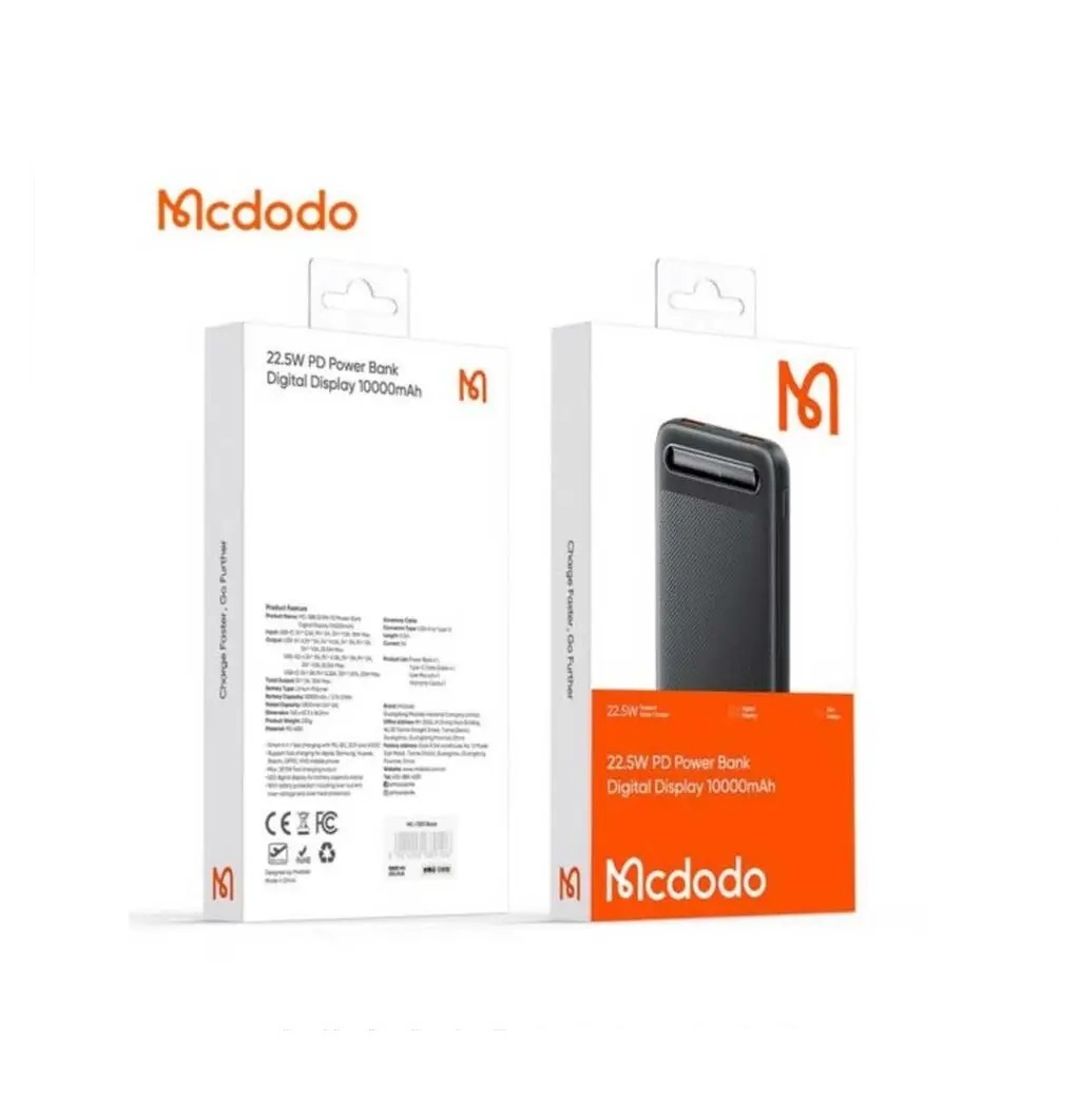  پاوربانک مک دودو مدل MC-388 ظرفیت 10000 میلی‌ آمپر ساعت 